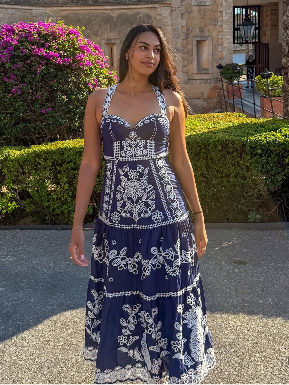 Farm Rio Richelieu Embroidered Midi Dress - Picture 1 of 8